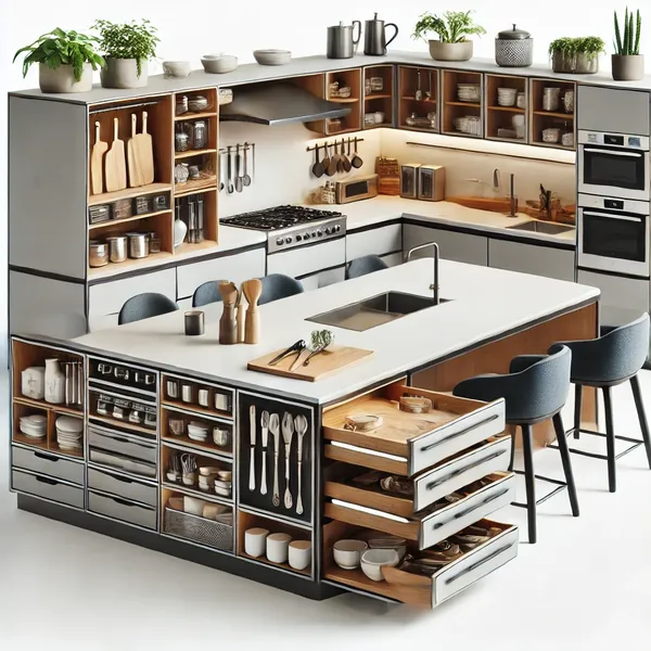 2. functional modern kitchens island with multi functional features 2. functional modern kitchens island with multi functional features
